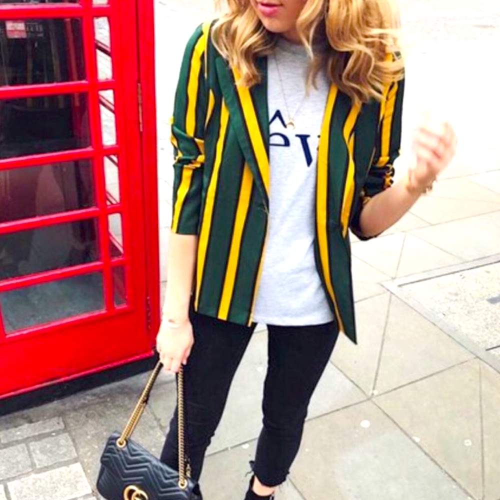 Nasty Gal “Hit the Striped Note” Blazer Gucci Vibes